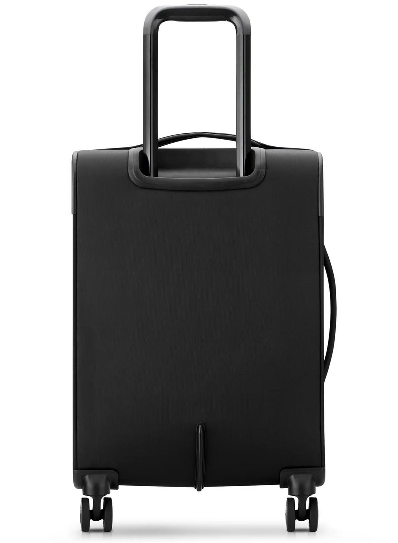 UNITED COLORS OF BENETTON Color Block 55 Cm 4 Double Wheeled Softside Expandable Check-In Luggage Trolley Case - Black - Image 4